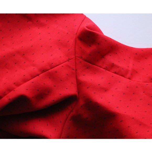 Sandro Instinct Wide-Leg Swiss Dot-Effect Pants 27" / Size 38 / Small / Red - Picture 8 of 10